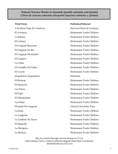 Natural Science Books in Spanish (mostly animals and plants)