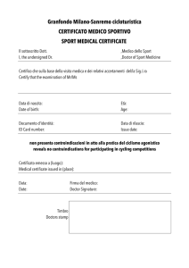 certificato medico sportivo - Granfondo Milano