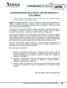 COOPERACIÓN BILATERAL ENTRE MÉXICO Y COLOMBIA