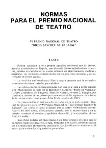 Normas para el Premio Nacional de Teatro. VI Premio Nacional de