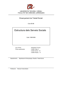Estructura dels Serveis Socials - Facultat de Ciències Jurídiques