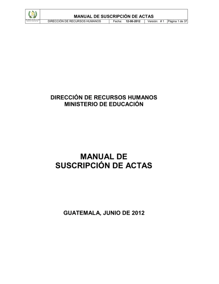 Manual De Suscripción De Actas