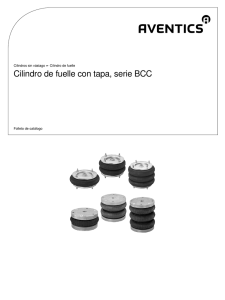 Cilindro de fuelle con tapa, serie BCC
