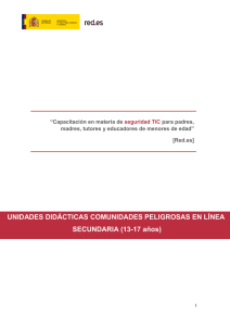 UNIDADES DIDÁCTICAS COMUNIDADES PELIGROSAS EN LÍNEA