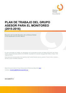 plan de trabajo del grupo asesor para el monitoreo (2015