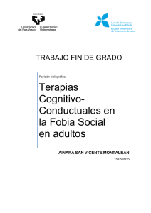 Terapias Cognitivo-Conductuales en la Fobia Social en adultos