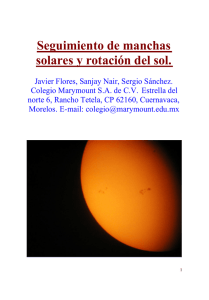 Seguimiento de manchas solares y rotación del sol.