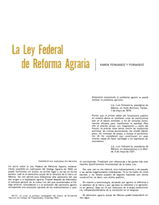 la Ley Federal de Reforma Agraria