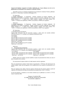 Anuncio del Instituto Aragonés de Gestión Ambiental, por el que