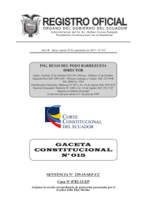 GACETA CONSTITUCIONAL Nº 015 - Corte Constitucional del