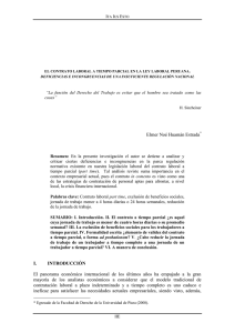 El contrato laboral a tiempo parcial en la ley laboral peruana