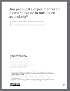 Una propuesta experimental en la enseñanza de la música en