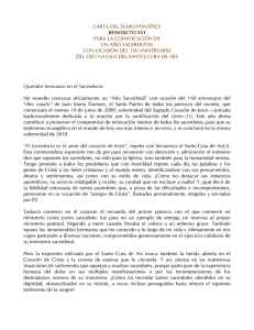 carta del sumo pontífice benedicto xvi para la convocación de un