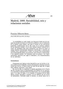 Madrid 1900. Sociabilidad, ocio y relaciones sociales - Arbor