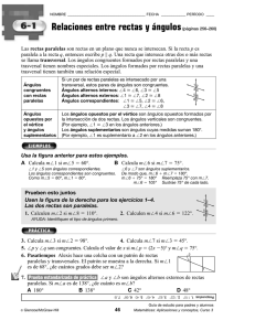 Relaciones entre rectas y ángulos(páginas 256–260)
