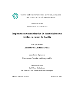 Implementación multinúcleo de la multiplicación escalar en curvas
