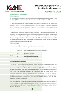 Distribución personal y territorial de la renta Cantabria 2013