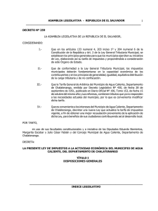 ASAMBLEA LEGISLATIVA - REPUBLICA DE EL SALVADOR ______
