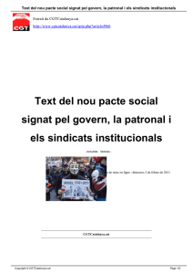 Text del nou pacte social signat pel govern, la