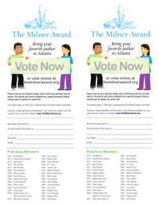 Print a Ballot - The Milner Award