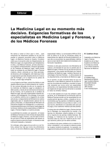 La Medicina Legal en su momento más decisivo. Exigencias