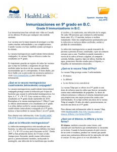 Grade 9 Immunizations in B.C. - HealthLinkBC File #50g
