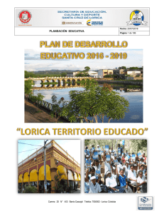 pde lorica 2016 - Secretaría de Educación Municipal
