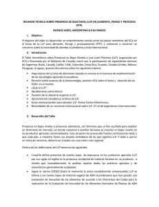 REUNION TECNICA SOBRE PRESENCIA DE BAJO NIVEL (LLP