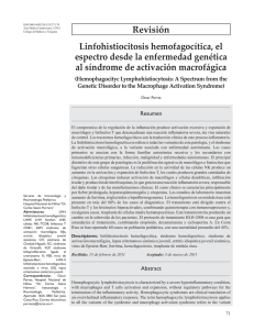 Revisión Linfohistiocitosis hemofagocítica, el espectro