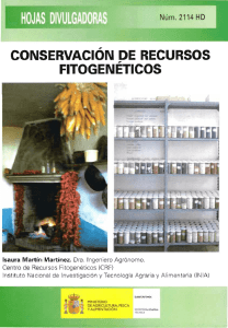 CONSERVACIÓN DE RECURSOS FITOGENÉTICOS
