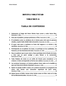 DIVINA VOLUNTAD VOLUMEN 6 TABLA DE CONTENIDO