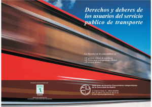 Derechos y deberes de los usuarios del servicio publico de transporte