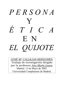 Persona y Ética en El Quijote - E-Prints Complutense