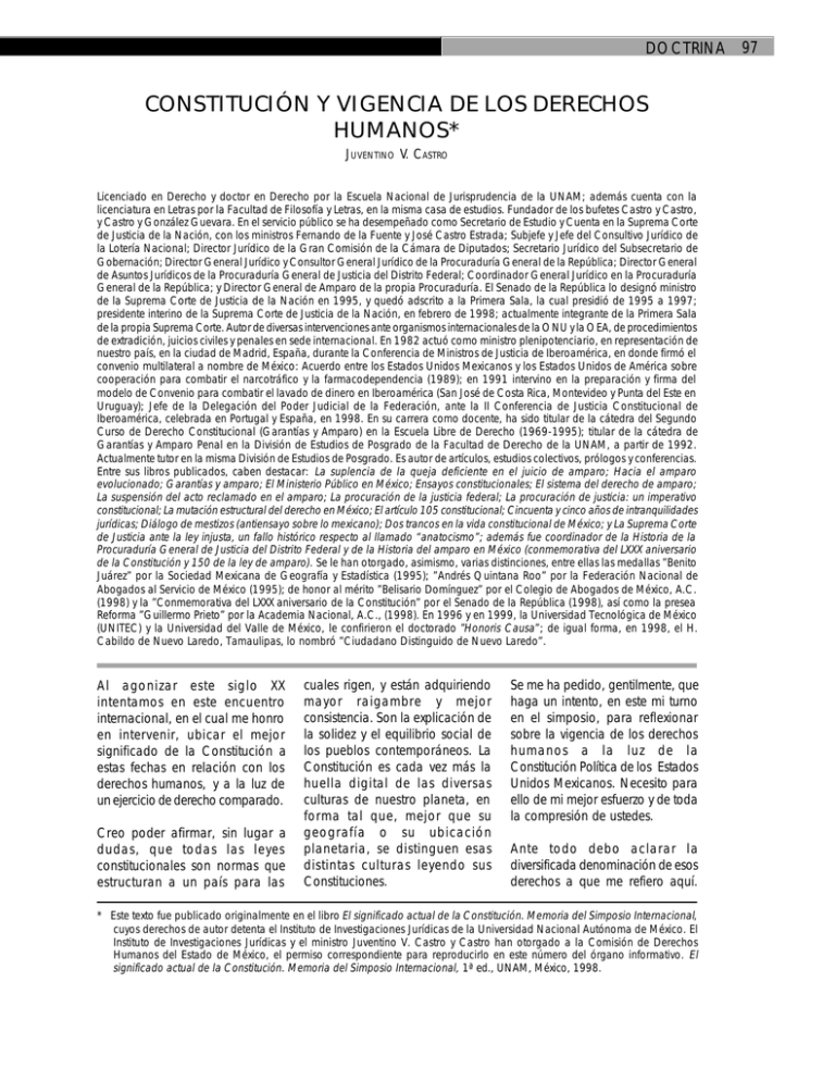 Constitución Y Vigencia De Los Derechos Humanos