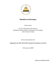 República de Nicaragua Segmento de Alto Nivel del Consejo