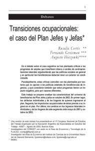 Transiciones ocupacionales: el caso del Plan Jefes y Jefas*