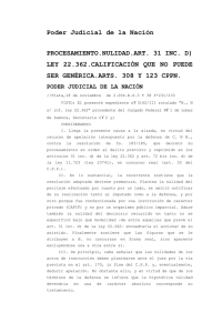 Poder Judicial de la Nación PROCESAMIENTO.NULIDAD.ART. 31