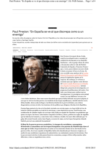 Paul Preston: “En España se ve al que discrepa como a un