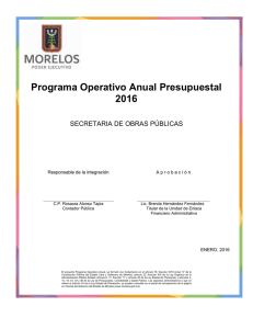 Programa Operativo Anual Presupuestal 2016
