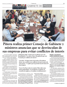 Piñera realiza primer Consejo de Gabinete y ministros