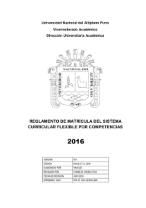 Reglamento de Matriculas 2016 - Universidad Nacional del Altiplano