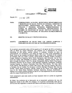 Circular 031 de 2016 - Ministerio de Salud y Protección Social