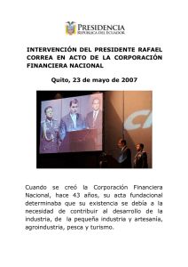 INTERVENCIÓN DEL PRESIDENTE RAFAEL CORREA EN ACTO