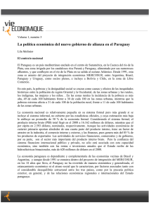 La política económica del nuevo gobierno de alianza en el Paraguay