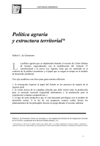 Política agraria y estructura territorial*