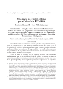 Una regla de Taylor óptima para Colombia, 1997