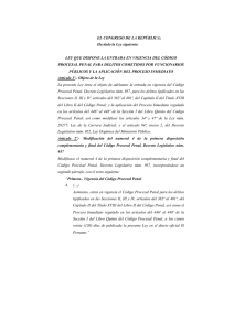 ley que dispone la entrada en vigencia del código