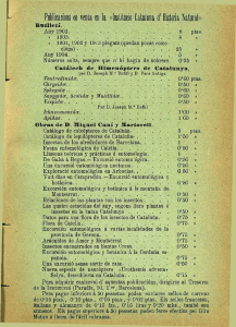 Poblicacions en venta en la «Wtucio Cataiaoa d` Historia Natural»