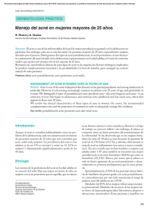 Manejo del acné en mujeres mayores de 25 años