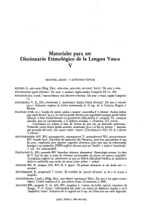 Materiales.para un Diccionario Etimol6gico de la Lengua Vasca